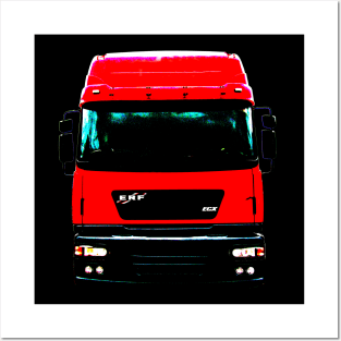 Classic ERF ECX lorry red high contrast Posters and Art